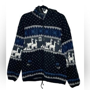 Andes Artesania Alpaca Hooded Jacket Sz Med